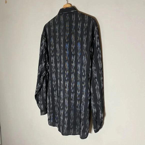 Vintage Versace Classic V2 Men's Size 39 Long Sleeve Patterned Button Down Shirt - Picture 14 of 16